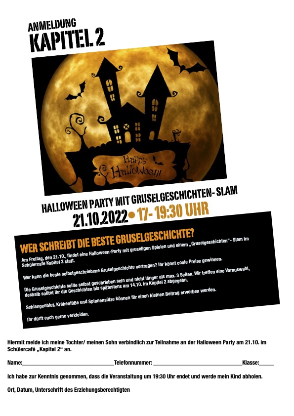 CL Einladung Anmeldung. HAlloween Party